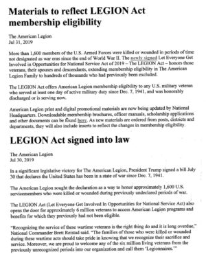 LEGION ACT SIGNED – American Legion Post 581